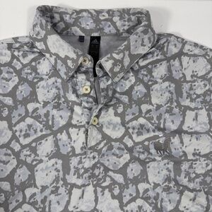 Adidas Camo Patterned Golf Polo Grey Mens Medium Talamore Golf Resort AOP